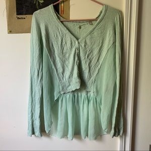 3/15 ✨ Anthropologie Mint Green Blouse 🌱